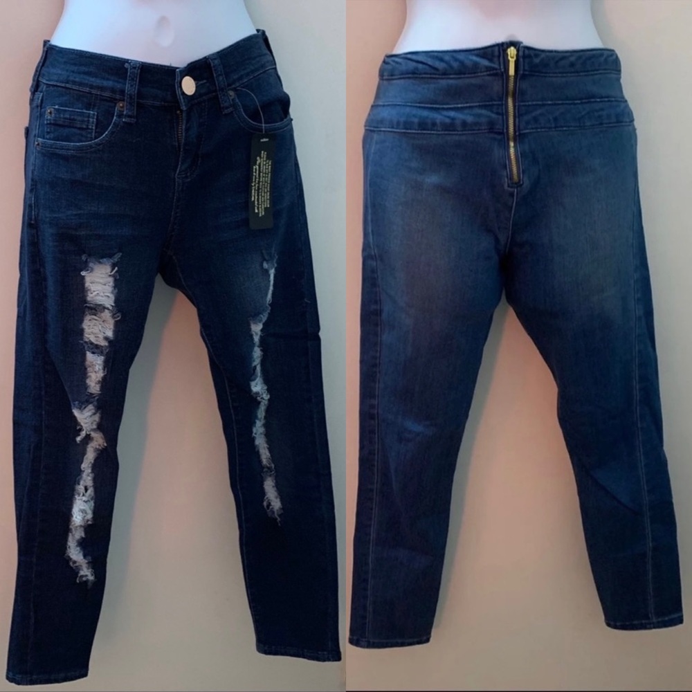 🟥SOLD❗️ NEW Bebe Jeans Distressed Dark Size 25